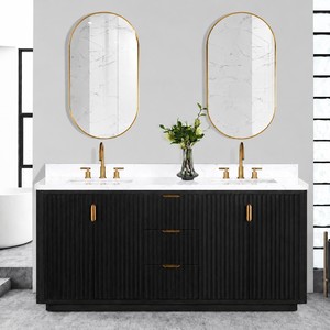 Meuble de salle de bain en bois de manguier artisanal avec miroir - Vente en gros - Product Image 4