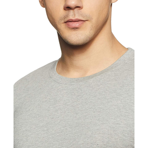T-shirt à manches courtes pour homme, gris, col rond, couleur unie, jersey décontracté, 100% coton, design uni - Product Image 2
