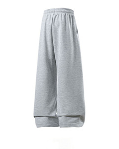 Men Casual Sweatpants Gray Elastic Waist Drawstring Closure Side Pockets Breathable Knitted Cotton Autumn Wear - Product Image 4