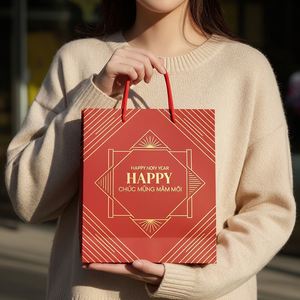 ถุงกระดาษใส่เครื่องประดับสั่งทำพิเศษพร้อมโลโก้ สำหรับบรรจุภัณฑ์ของขวัญรักษ์โลก - Product Image 5