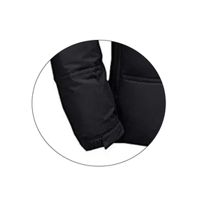 Veste matelassée décontractée pour homme, couleur unie, fermeture éclair, poche avant, design noir, capuche brodée, en polaire - Product Image 4