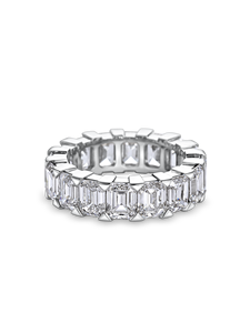 แหวนเพชรทรงเอเมอรัลด์แบบเต็มวง ฝังเพชรแล็บโกรว์ สำหรับงานแต่งงาน ทำจากทองคำ 18K สีเหลือง ขาว โรสโกลด์ และแพลตตินัม - Product Image 2