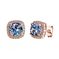 Boucles d'oreilles clous géométriques carrées en argent 925 avec pierre précieuse alexandrite, bijoux Destiny, nouveaux bijoux antiques pour femmes
