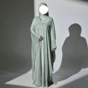Abaya Modeste de Qualité Supérieure OEM pour Femmes, Robe Musulmane d'Été de Dubaï, Abaya Islamique pour Femmes, Abaya Ouverte avec Hijab Assorti - Product Image 5