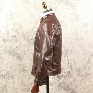 Men's Vintage Bomber Full Grain Brushed Cowhide Classic Moto <b>Racer</b> Tailor Made Leather Retro <b>Jacket</b> Waterproof Breathable - Product Image 3