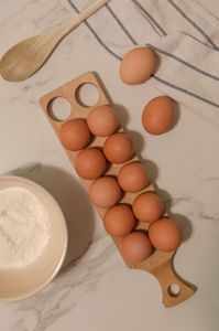 Large Capacity Wooden <b>Egg</b> Tray for Storing Farm Fresh <b>Eggs</b> Compact Wooden <b>Egg</b> Holder Tray for Small Kitchen Spaces at low cost - Product Image 3