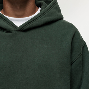 Men's Dark Green Hooded <b>Tracksuit</b> Set Full Length Solid Color Casual Loose Fit 100% Cotton Breathable Autumn Wear - Product Image 4