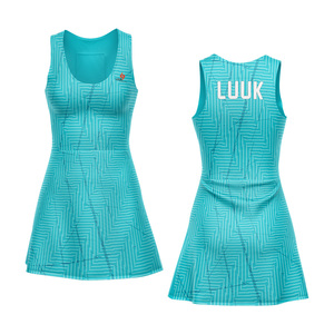 Personalized Digital Printed Team Name Women's Summer Tennis Athletic Kit Sleeveless 100% Polyester Slim Fit Breathable Dress - Product Image 3