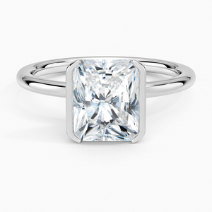 Radiant Cut Diamond <b>Solitaire</b> Engagement <b>Ring</b> in Yellow Gold Bezel Setting Classic Style for Women - Product Image 3