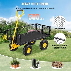Carrello da Giardino in Acciaio Resistente con Capacità di 227 kg, Convertibile in Carrozzina Metallica 180 con Lati in Rete Rimovibili - Product Image 3
