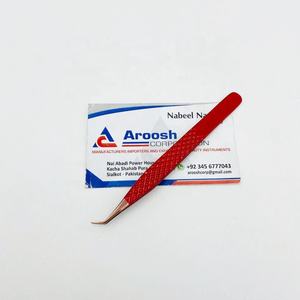 Pinces à épiler en fibre rose dorée à 45 degrés, acier inoxydable de haute qualité, poignée diamantée, extensions de cils, couleur rouge durable - Product Image 5