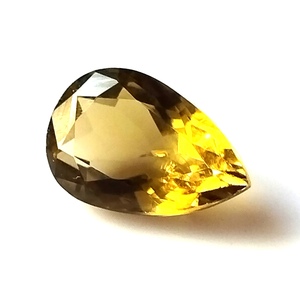 Tourmaline Jaune Doré Naturel Taillée en Poire 7mm x 4mm Zambie 2.15 Carats Effet Feu pour la Fabrication de Bijoux Pierres Précieuses Saphir - Product Image 1