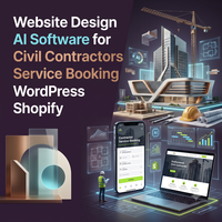 Software de IA para Diseño de Sitios Web para Contratistas Civiles, Reserva de Servicios, Plugin para WordPress y Shopify, Aplicación Móvil para Android e iOS, Software ERP con IA