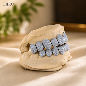 Grillz Hip Hop plaqué or, bijoux dentaires en moissanite, diamant taille ronde, unisexe, pour soirée - Product Image 5