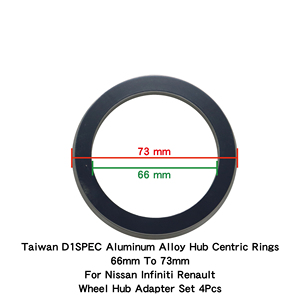 Anillos centradores de aleación de aluminio D1SPEC de Taiwán de 66 mm a 73 mm para Nissan, Infiniti, Renault, juego de adaptadores de cubo de rueda, 4 piezas - Product Image 3