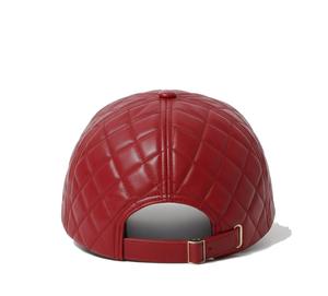Luxury Genuine Leather Red Color Baseball <b>Cap</b> for Men Four Seasons Wear - Product Image 4