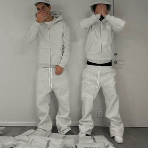 ชุดเซ็ตฮู้ดดี้ปักลายสไตล์ Y2K พร้อมกางเกงวอร์ม ซิปหน้า ยูนิเซ็กส์ สตรีทแวร์ฮาราจูกุ ชุดลำลองแฟชั่นสำหรับคู่รัก ผู้ชาย - Product Image 5