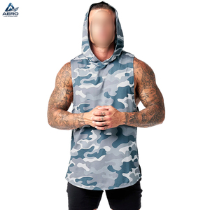 Sudaderas sin mangas Cybernetic azules al por mayor para hombre, con logotipo personalizado impreso, material transpirable de tacto suave. - Product Image 1
