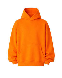 STELLAR Men's <b>Orange</b> <b>Fleece</b> Lined Hooded Pullover Regular Fit 100% Cotton Eco-Friendly Breathable Winter Long Streetwear - Product Image 3