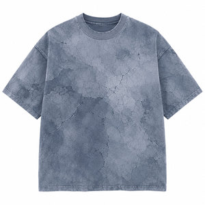 Camiseta cómoda de hombros caídos con efecto desgastado por el sol, de material transpirable, para uso diario informal y aventuras al aire libre. - Product Image 1