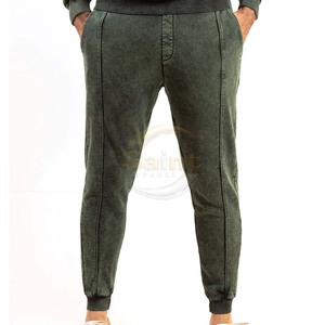 SAINT APPARELS Ensemble sweat à capuche et pantalon de survêtement pour homme, vert foncé délavé, en molleton 100% coton respirant, style vintage uni et décontracté - Product Image 2