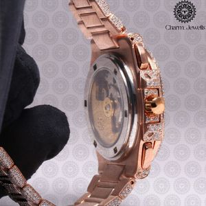 Reloj Charm Jewells de acero inoxidable para hombre, caja de 40 mm, detalles de diamantes, analógico, de lujo, a la moda, movimiento mecánico, fecha automática - Product Image 2