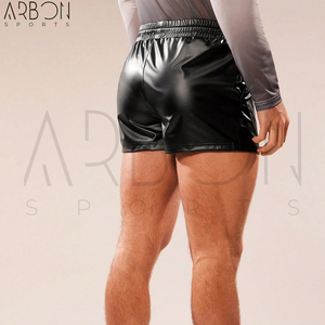 Shorts en cuir pour homme, style urbain, design unique, couleur noire, impression de logo personnalisée, dernier design, fournisseur de premier plan. - Product Image 2