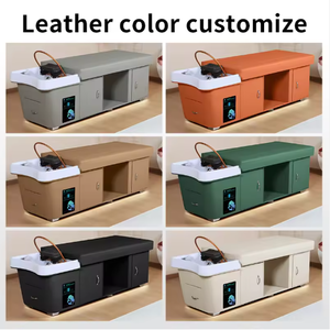 K Modern Shampoo Chair Hair Washing <b>Bed</b> Salon Spa Furniture with Sink Massage <b>Pad</b> PU Leather - Product Image 6