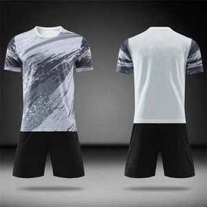 Conjunto de Ropa Deportiva para Hombre, Camiseta de Manga Corta con Cuello Redondo, Estampado Sublimado, Poliéster que Absorbe la Humedad, Ajuste Atlético, para Todas las Temporadas - Product Image 1