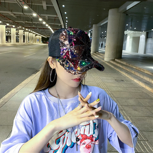 Gorra de Béisbol de Verano con Lentejuelas Brillantes, Malla Trasera Ajustable y Algodón, Gorra para el Sol - Product Image 3