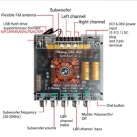 Modul SZM-AS21-II TPA3255 Subwoofer Nada Tinggi dan Rendah 220W*2+350W Papan Amplifier Digital