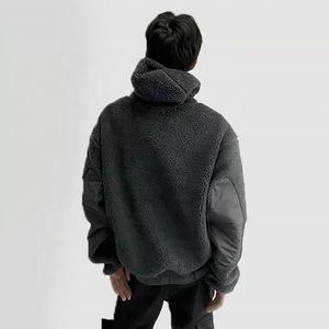 Sweat-shirt à capuche surdimensionné pour homme avec design de masque, couleur unie, vêtement d'hiver, coupe régulière, tricoté en polyester, respirant - Product Image 2