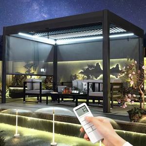 Pergola bioclimatique moderne d'extérieur avec lamelles en aluminium, fabrication OEM, 3x3, 3x4, <span class=keywords><strong>4x4</strong></span>, 6x4 m, cadre thermolaqué - Product Image 4