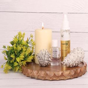 ถาดไม้มะม่วงทรงกลม ของตกแต่งโต๊ะไม้สุดหรู ถาดเสิร์ฟสไตล์บ้านไร่ ถาดไม้สไตล์โมเดิร์นมินิมอล ถาดไม้เนื้อแข็ง - Product Image 5