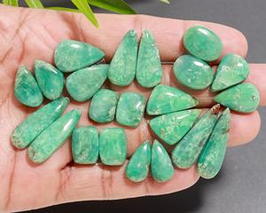 11 paires de pierres précieuses en chrysoprase verte naturelle, 157 carats, pour la fabrication de bijoux, 27x8, 16x8mm # 19987 - Product Image 3