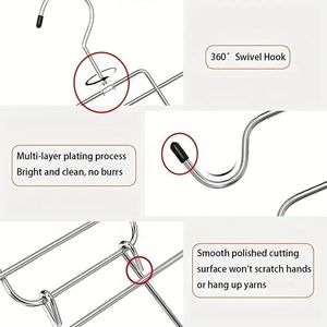 Organizzatore appendiabiti salvaspazio a 8 strati in acciaio inossidabile lucido per biancheria intima e reggiseni - Product Image 4