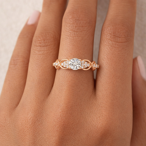 แหวนเพชรเพาะเลี้ยงทรงอินฟินิตี้ ดีไซน์เรียบหรู สำหรับงานหมั้น ทองคำชมพู 14K เพชรกลม 0.5 กะรัต ของขวัญวันครบรอบแต่งงาน - Product Image 5