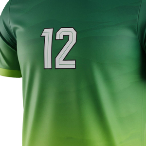 Custom Men's Soccer Uniform Set Green Gradient Sublimation Print Jersey <b>Shorts</b> Breathable Polyester Teamwear OEM Supplier - Product Image 6
