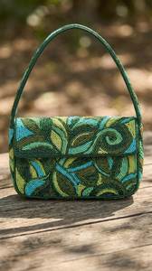 Bolso de Hombro NOVVA CRAFTS Hecho a Mano con Patrón Abstracto y Cuentas Multicolores, Bolso de Mano para Mujer con Cuentas de Vidrio, Bolso Tote con Solapa para Uso Diario y Fiestas - Product Image 2