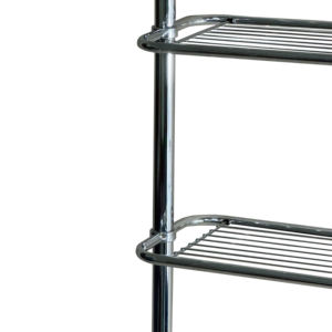 Estante de Baño Multifuncional de Acero Cromado de 4 Niveles Ajustable, Estante de Almacenamiento Telescópico para Ducha, Montado en la Pared - Product Image 3