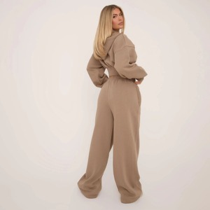 Vêtements de sport d'hiver pour femmes en gros, survêtement à capuche, broderie personnalisée, logo OEM personnalisé, vêtements athleisure en molleton de coton de qualité supérieure - Product Image 4