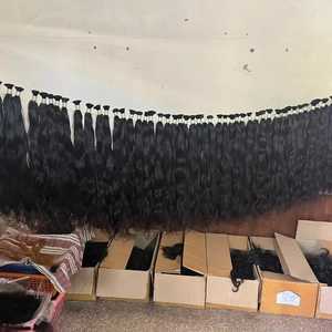 Usine directe meilleure qualité indien brut ondulé Extensions de cheveux 30 pouces dentelle trame armure 8 pouces perruques Curl Styles prix moins cher - Product Image 4