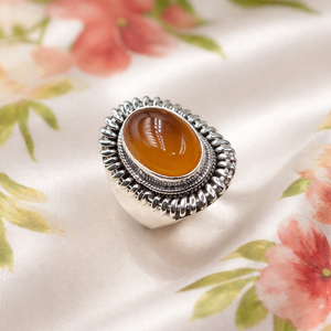 Handmade 925 Sterling <b>Silver</b> <b>Ring</b> Orange Carnelian Gemstone Vintage Tribal Boho <b>Statement</b> <b>Ring</b> Women Jewelry for Unisex Men - Product Image 1