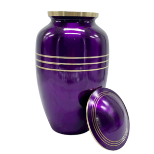 Urnes funéraires pour cendres humaines adulte 200 pouces cubes, urne commémorative artisanale en métal avec sac en velours - Product Image 1