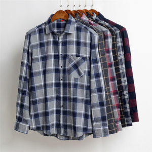 Chemise en flanelle à carreaux 100% coton de qualité supérieure, taille plus, pour hommes, tissu brossé doux, boutonnée, vêtements de travail décontractés d'automne - Product Image 6