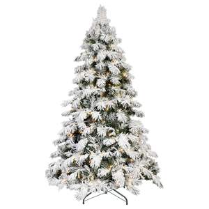 Árbol de Navidad Preiluminado de 1.5 m con Nieve Artificial y 200 Luces Blancas Cálidas para Dormitorio, Sala de Estar, Uso Interior/Exterior - Product Image 1