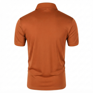 Custom Men for <b>Orange</b> 100% Cotton Shirt Short Sleeve Casual Slim Fit Turn Collar Button Placket Solid Embroidered 240g - Product Image 5