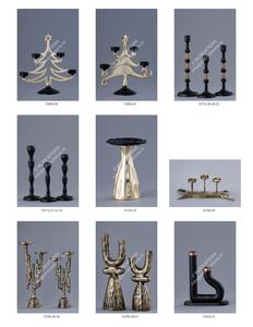 Ensemble de porte-bougies en métal de style moderne du milieu du siècle, décoration de table, support de bougie décoratif, décoration de Noël, fait main - Product Image 5