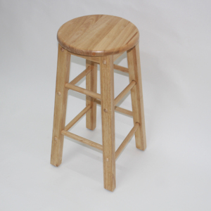 Rustic Rubber Wood Water Resistant Durable Eco-Friendly Commercial Bar <b>Stool</b> for Hotel Apartment & Home Bar/Living Room Use - Product Image 5