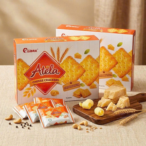 204g Cheese Crackers Crispy Salty <b>Sweet</b> Snack Sachet <b>Box</b> OEM Vietnam Supplier - Product Image 1